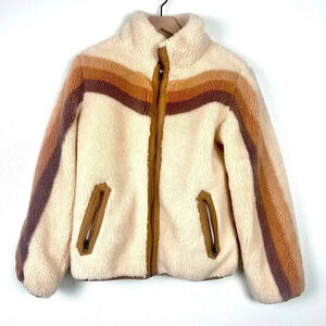 Faherty Cream and Brown Sherpa Jacket